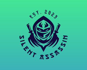 Blue Ninja Assasin logo design