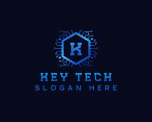 Hexagon Circuit Network logo design