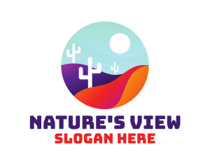 Scenic - Cactus Desert Badge logo design