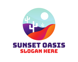 Cactus Desert Badge logo design