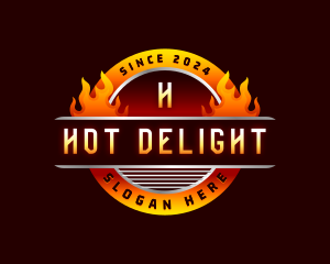 Barbecue Flame Grill logo design