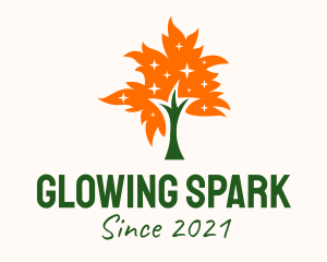 Sparkling Tree Autumn logo design