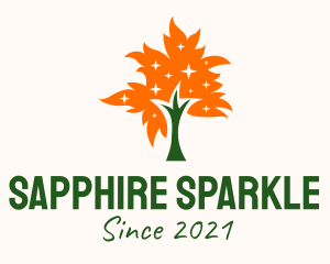 Sparkling Tree Autumn logo design