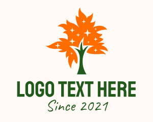 Environment Friendly - Sparkling Tree Autumn logo design