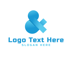 Institution - Abstract Blue Ampersand logo design