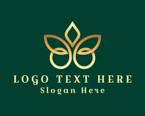 Gold - Wellness Yoga Butterfly logo design