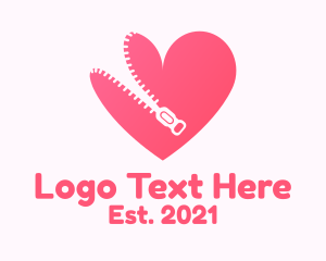 Outfit - Pink Zipper Love logo design