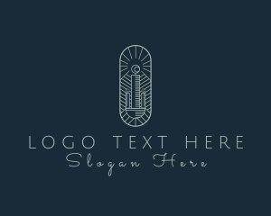 Religious - Candle Decor Art Deco logo design