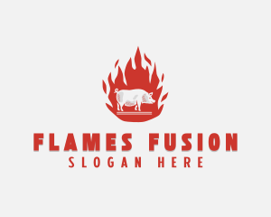 Flame Pig Barbecue logo design