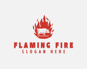 Flaming - Flame Pig Barbecue logo design