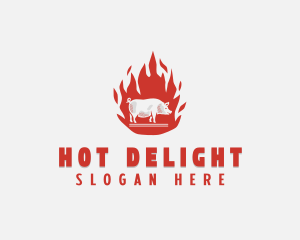 Flame Pig Barbecue logo design