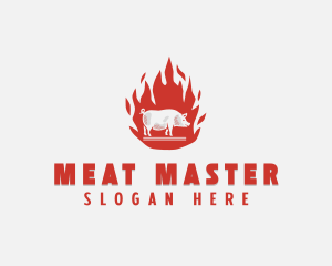 Flame Pig Barbecue logo design