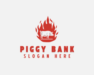 Pig - Flame Pig Barbecue logo design