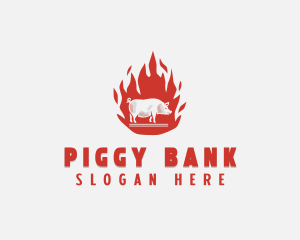 Flame Pig Barbecue logo design