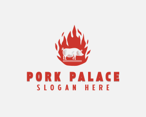 Flame Pig Barbecue logo design