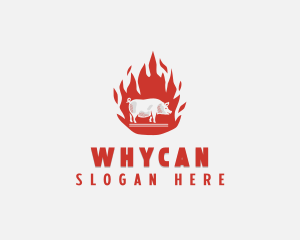 Souvlaki - Flame Pig Barbecue logo design