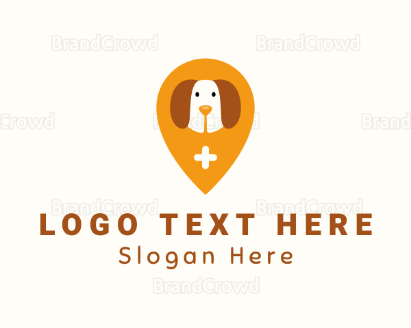 Dog Veterinary Location Pin Logo