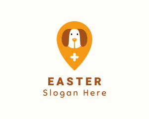 Dog Veterinary Location Pin Logo