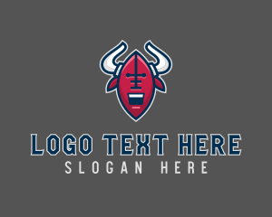 League - American Football Bull logo design