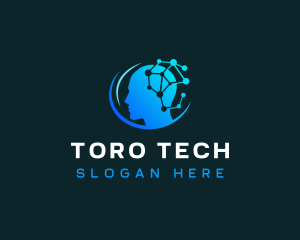 Artificial Intelligence Cyber Tech logo design