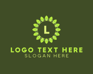 Healthy - Leaf Radial Organic Produce logo design