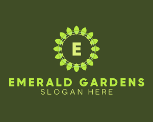 Leaf Radial Organic Produce logo design