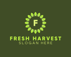 Produce - Leaf Radial Organic Produce logo design