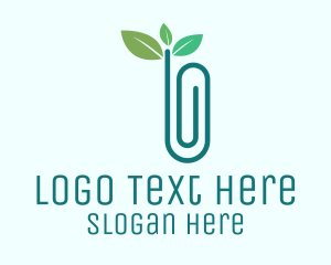 Leaf - Eco Friendly Paper Clip logo design