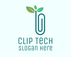 Eco Friendly Paper Clip logo design
