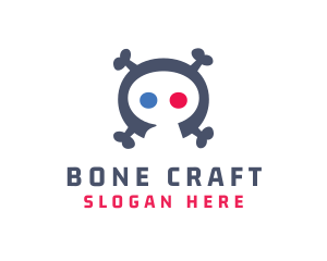 Bones - Skull Head Skeleton logo design