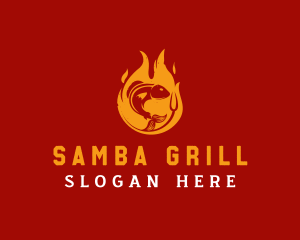 Fish BBQ Grill logo design