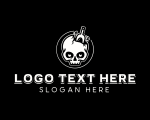 Alcohol - Skull Alcohol Drink logo design