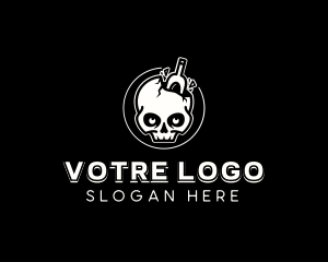 Skull Alcohol Drink Logo