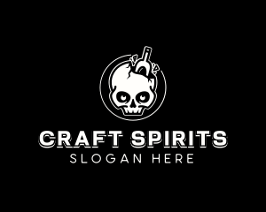 Alcohol - Skull Alcohol Drink logo design