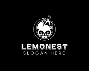 Alcohol - Skull Alcohol Drink logo design