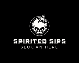 Alcohol - Skull Alcohol Drink logo design