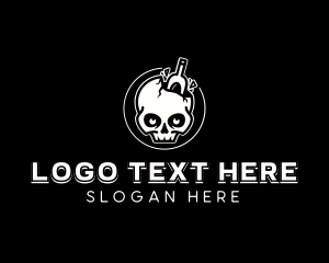 Streetwear - Skull Alcohol Drink logo design