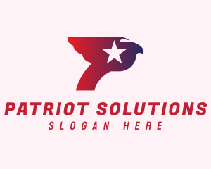 Patriotic Bird Letter P logo design