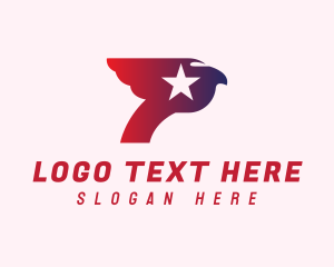 Usa - Patriotic Bird Letter P logo design