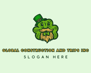 Old Man Leprechaun Shamrock Logo