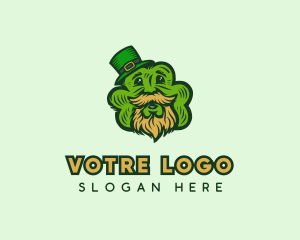 Old Man Leprechaun Shamrock Logo