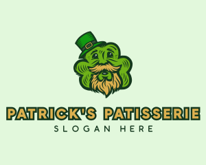 Old Man Leprechaun Shamrock logo design