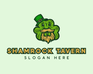 Irish - Old Man Leprechaun Shamrock logo design