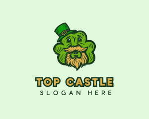 Old Man Leprechaun Shamrock logo design