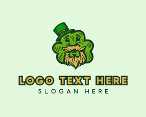 Irish - Old Man Leprechaun Shamrock logo design