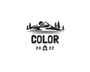 Campground - Hiking Mountain Tour logo design