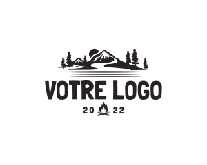 Camping - Hiking Mountain Tour logo design