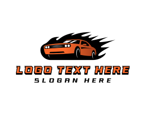 Panel Beater - Flaming Car Speed logo design