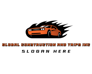 Tournament - Flaming Car Speed logo design