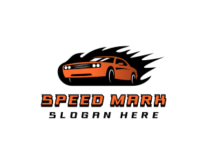 Flaming Car Speed logo design